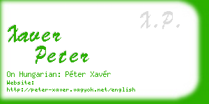 xaver peter business card