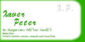 xaver peter business card